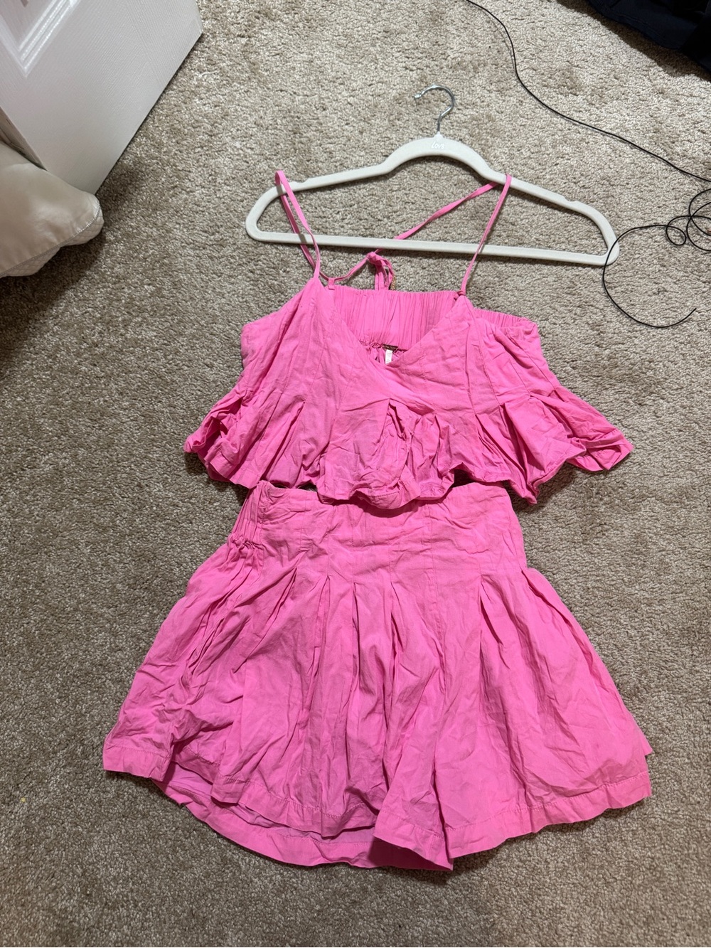 Free people Hot Pink Ruffle Crop Top - Picture 7 of 7